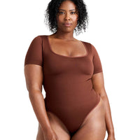 Square Neck Thong Bodysuit