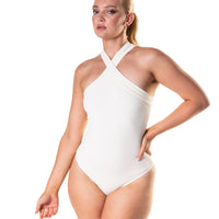Crossover Halter Shapewear Bodysuit