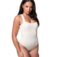 Ribbed Square Neck Shapewear Bodysuit