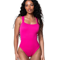 Ribbed Square Neck Shapewear Bodysuit