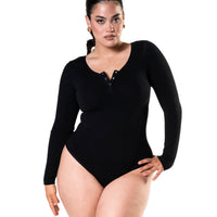 Seamless Long Sleeve Thong Bodysuit