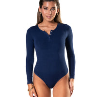 Seamless Long Sleeve Thong Bodysuit