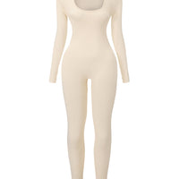Ribbed Square Neck Jumpsuit
