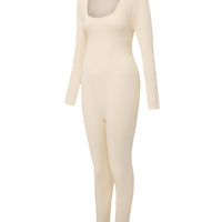 Ribbed Square Neck Jumpsuit
