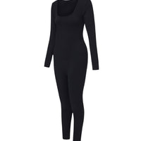 Ribbed Square Neck Jumpsuit