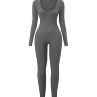 Ribbed Square Neck Jumpsuit