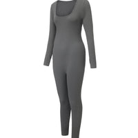 Ribbed Square Neck Jumpsuit