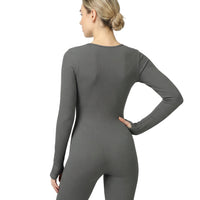 Ribbed Square Neck Jumpsuit