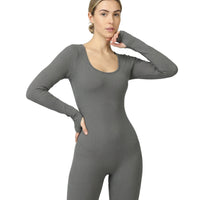 Ribbed Square Neck Jumpsuit