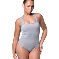Ribbed Square Neck Shapewear Bodysuit