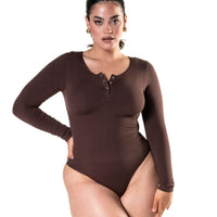 Seamless Long Sleeve Thong Bodysuit