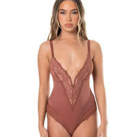 V-Neck Half Laced Bodysuit